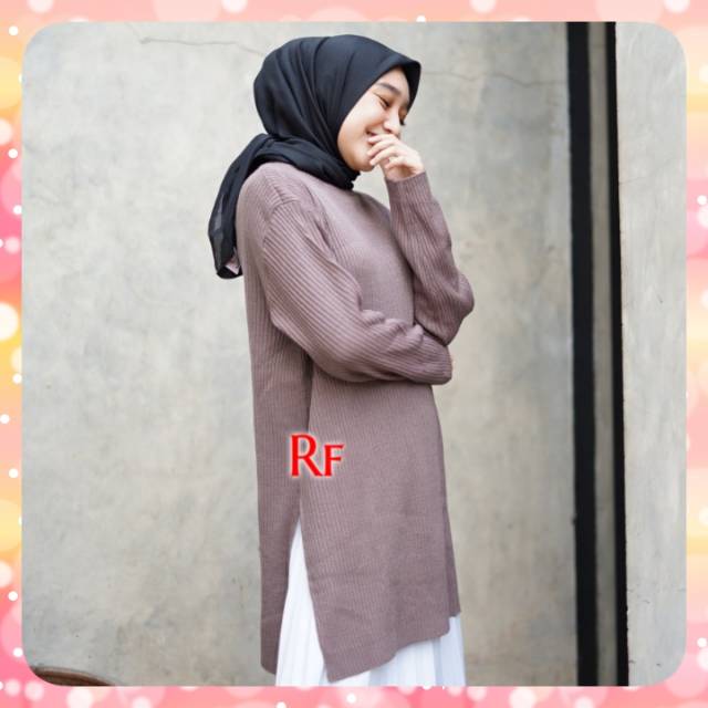 Tunik boxi / dress rajut / fashion rajut