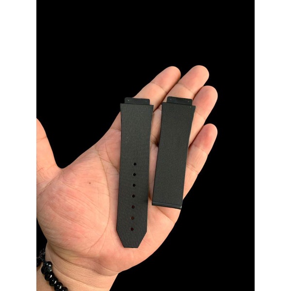 Strap Tali jam tangan Hobbllot hitam salur karet 22mm