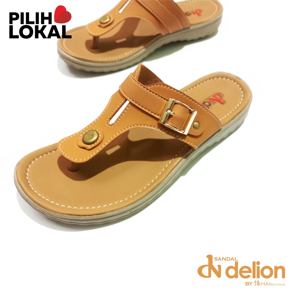 Sendal Jepit Wanita Kulit Murah Casual Santai Sandal Cewek Teplek Flat Flip Flop Cantik Kekinian