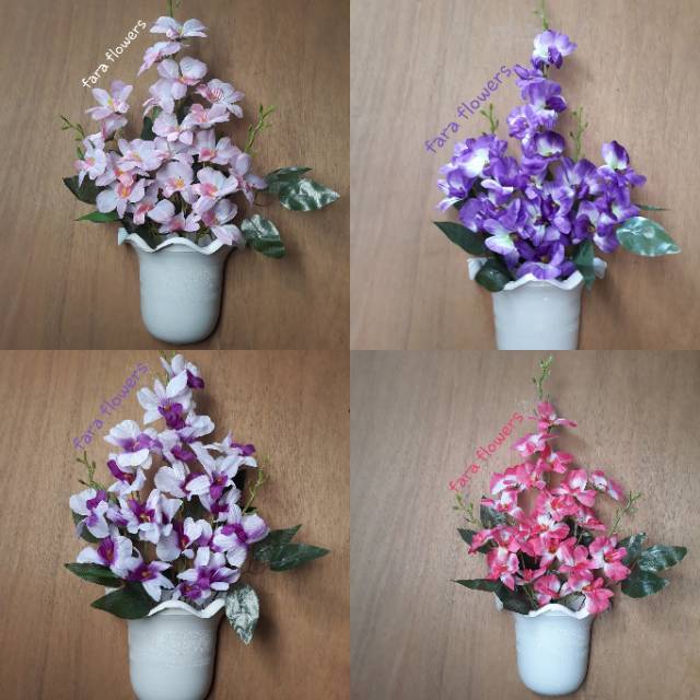 Bunga anggrek Dinding Vas Plastik / Bunga Artifisial Anggrek