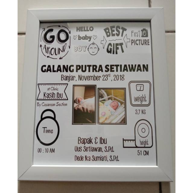 CETAK FOTO BIODATA KELAHIRAN ANAK
