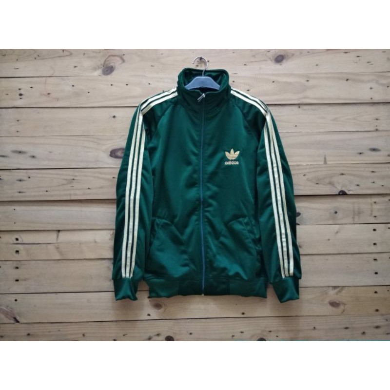 jaket adidas warna hijau list kuning