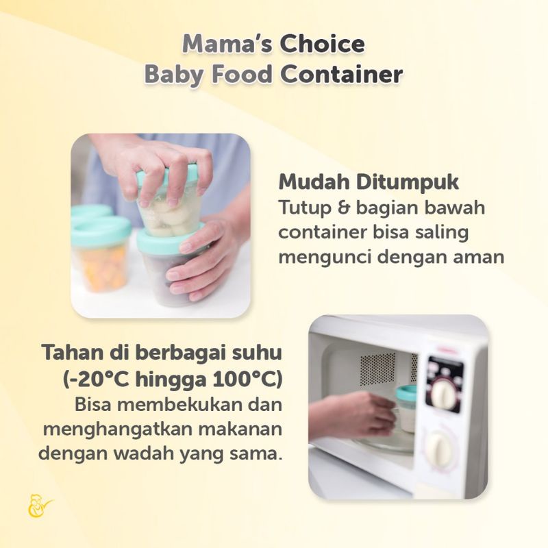 Mama's Choice Baby Food Container | Tempat Makan Bayi | Wadah Penyimpanan MPASI