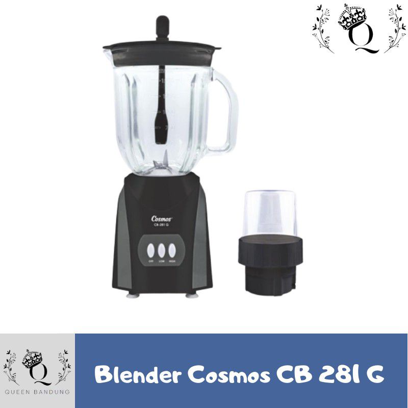 Blender Cosmos CB 281 G Gelas Kaca Safetyloc Pelumat Buah 2 Liter