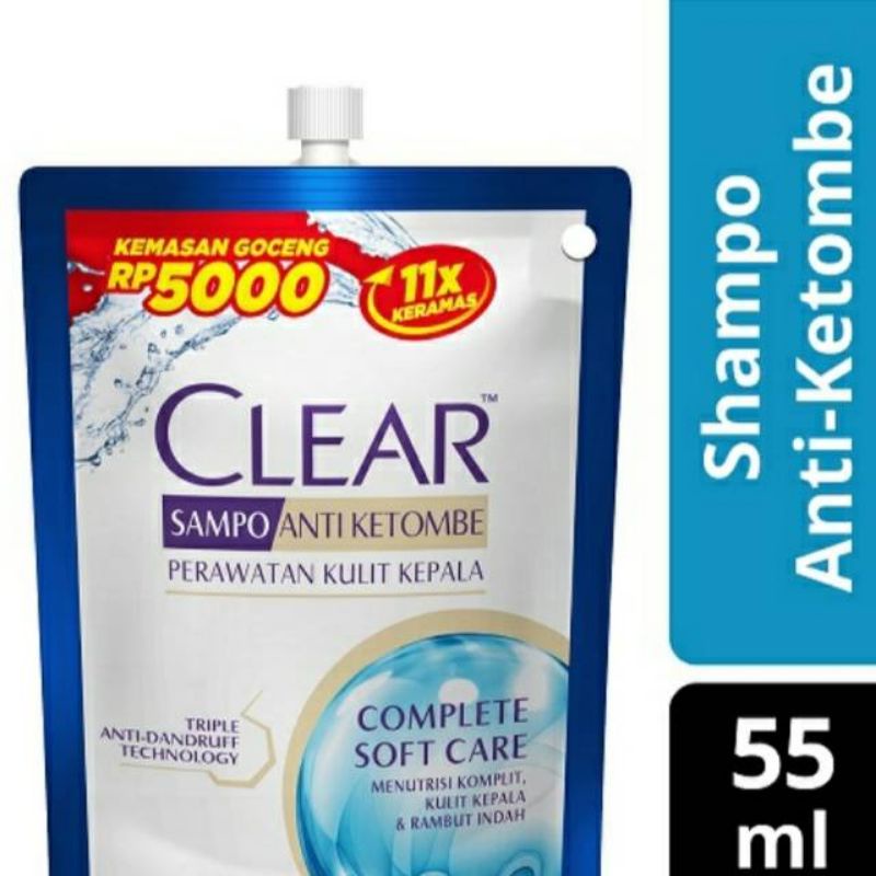 Clear Shampoo 55Ml (Ice Cool Menthol Dan Complete Soft Care)Sunsilk Shampoo Saset Black Shine 55ml