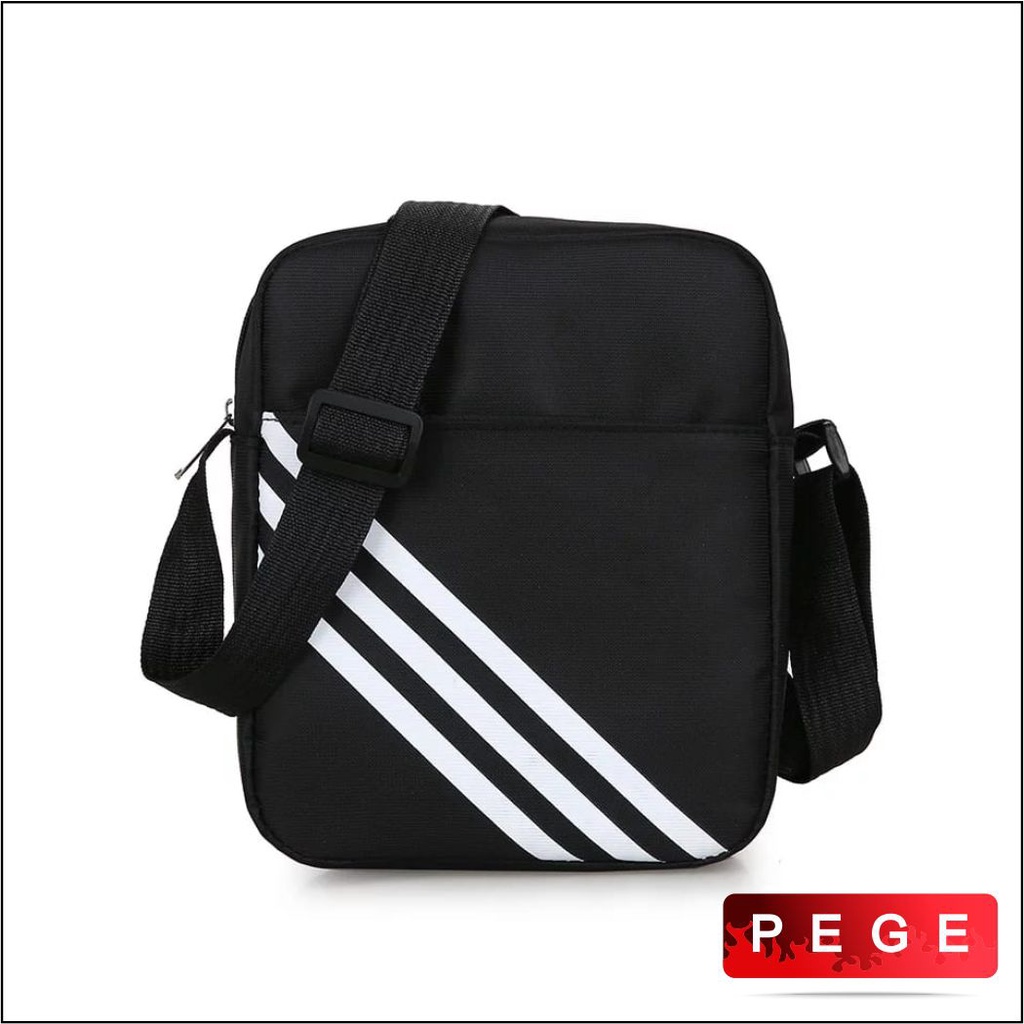 Tas Selempang Bahu Pria Model Sablon Garis Kasual - PG - 8878