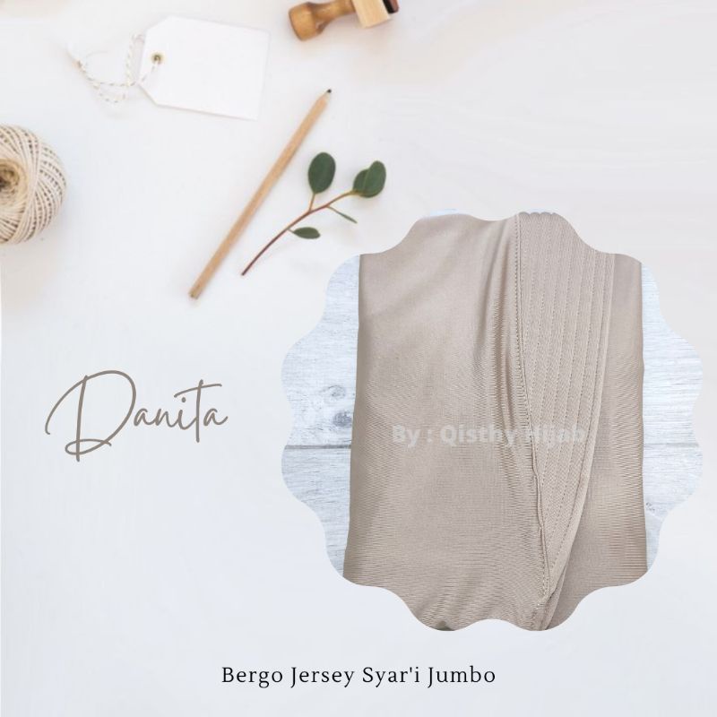 Danita Bergo Jumbo Syar'i | Hijab Instan Syar'i | Khimar Daily Instan Bergo Original | Hijab Menutup Dada | Kerudung Instan Jersey | Hijab Bergo Jersey Jumbo | Hijab jersey Khimar Murah | Khimar Jumbo  Syar'i | Jilbab Pengajian | Khimar Jumbo Premium-Khaki