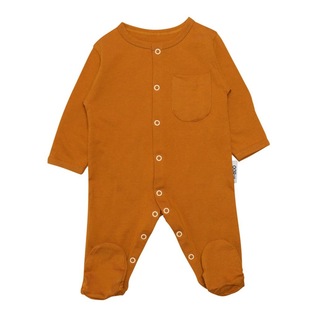 BDOSTORE | Gembira Collection | Everest Sleepsuit | Sleepsuit Anak Bayi | Bodysuit | Jumper Panjang | Newborn | 0 - 12 Bulan-Mustard