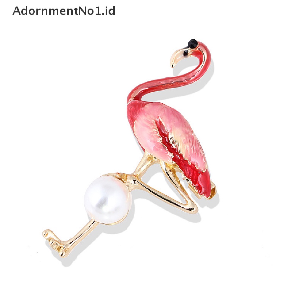 (AdornmentNo1) Bros Pin Enamel Bentuk Flamingo Untuk Pria / Wanita