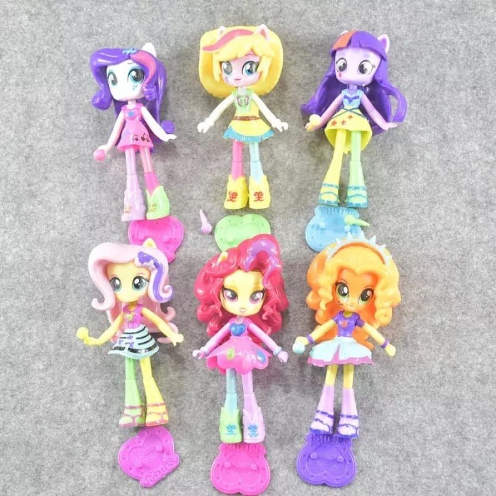 ACTION FIGURE MY LITTLE PONY EQUESTRIA GIRLS SET 6 PCS TOPPER MAINAN