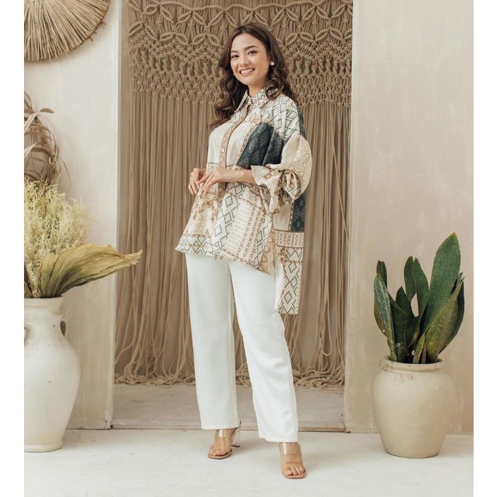 gia blouse sand grey XS S by wearing klamby