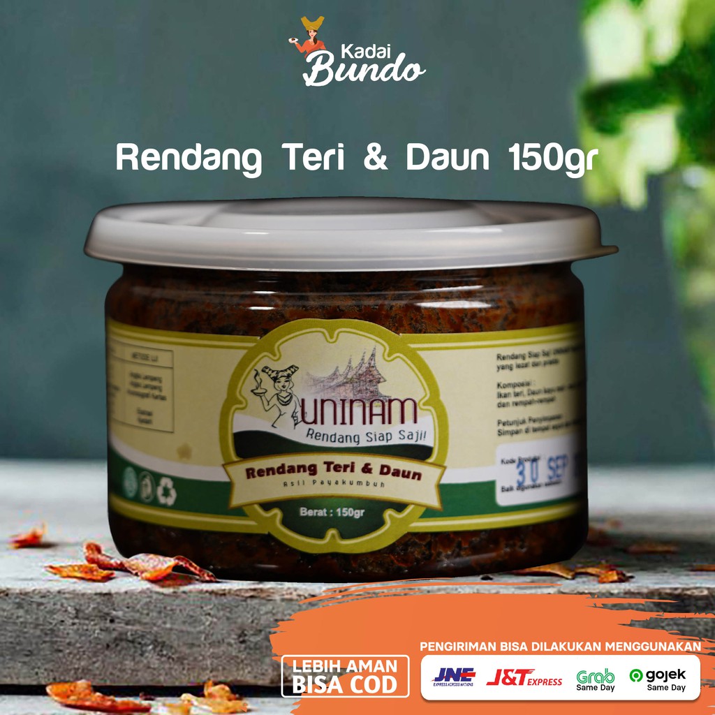 

Rendang Teri & Daun 150gr Uninam / Rendang Enak / Rendang Lezat / Rendang Asli Payakumbuh / Rendang