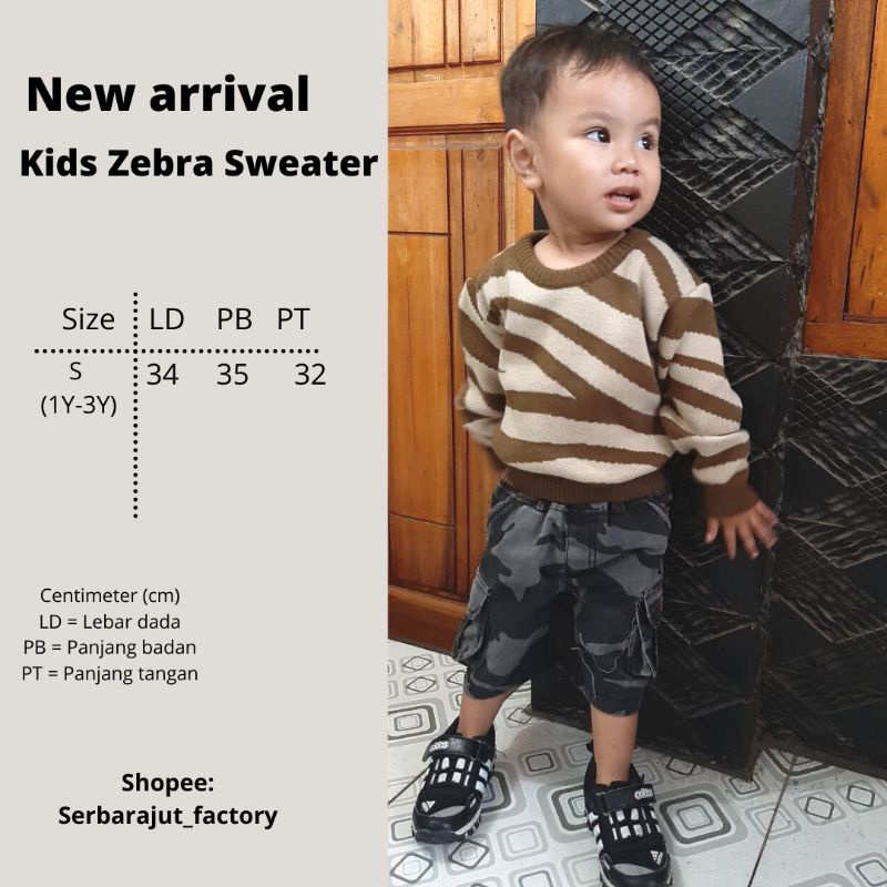 Kids Zebra Sweater/Zebra Sweater Anak/Sweater Zebra