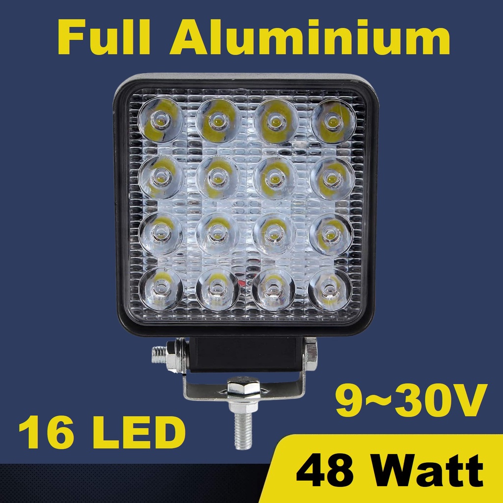 lampu led sorot tembak worklight mobil motor 48 watt 16 titik mata 48watt offroad 48w spotlight w48