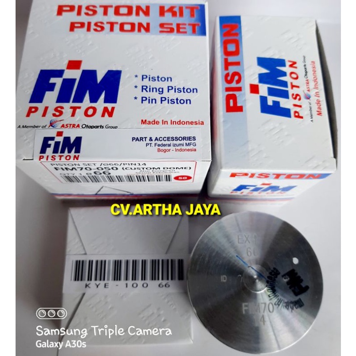PISTON KIT FIM FIM70 CUSTOM DOME 6 ( 65,5 / 66 / 66,5 / 67 / 67,5 / 68 ) ( PIN 14 / PEN 14 )-3