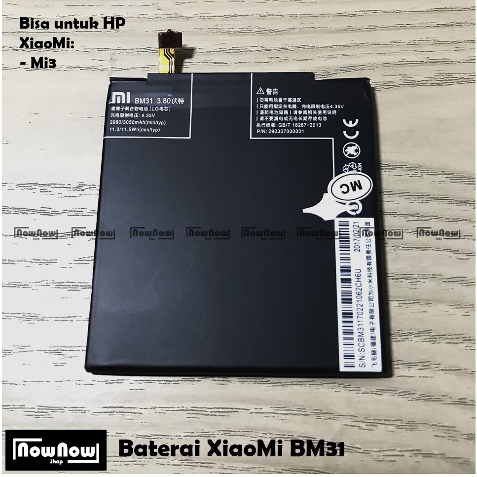 Baterai XiaoMi Mi3 BM31 Original Batre Battery