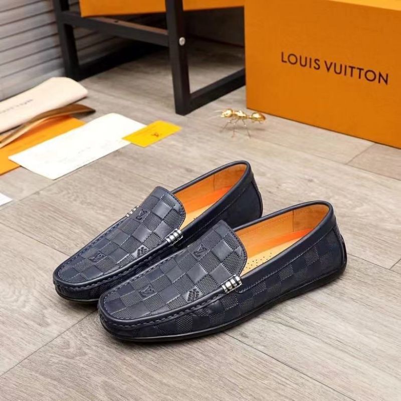 Sepatu lv loafer pria kualitas mirror kasual