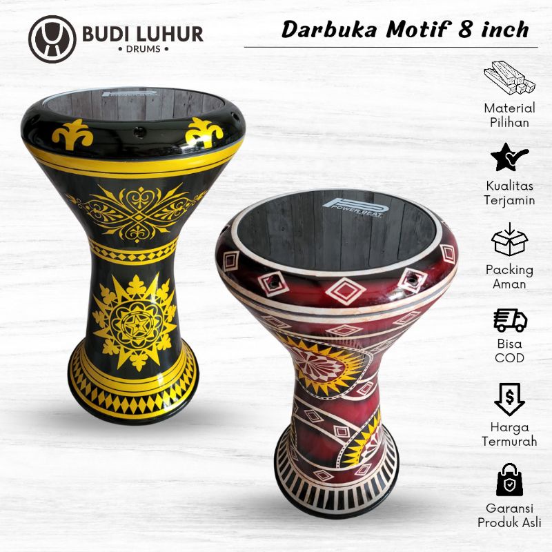 Darbuka 8 Inci Fullset Tas Kunci L Calti Darbuka Bahan Aluminum Mika Power Beat 8 inch Bergaransi