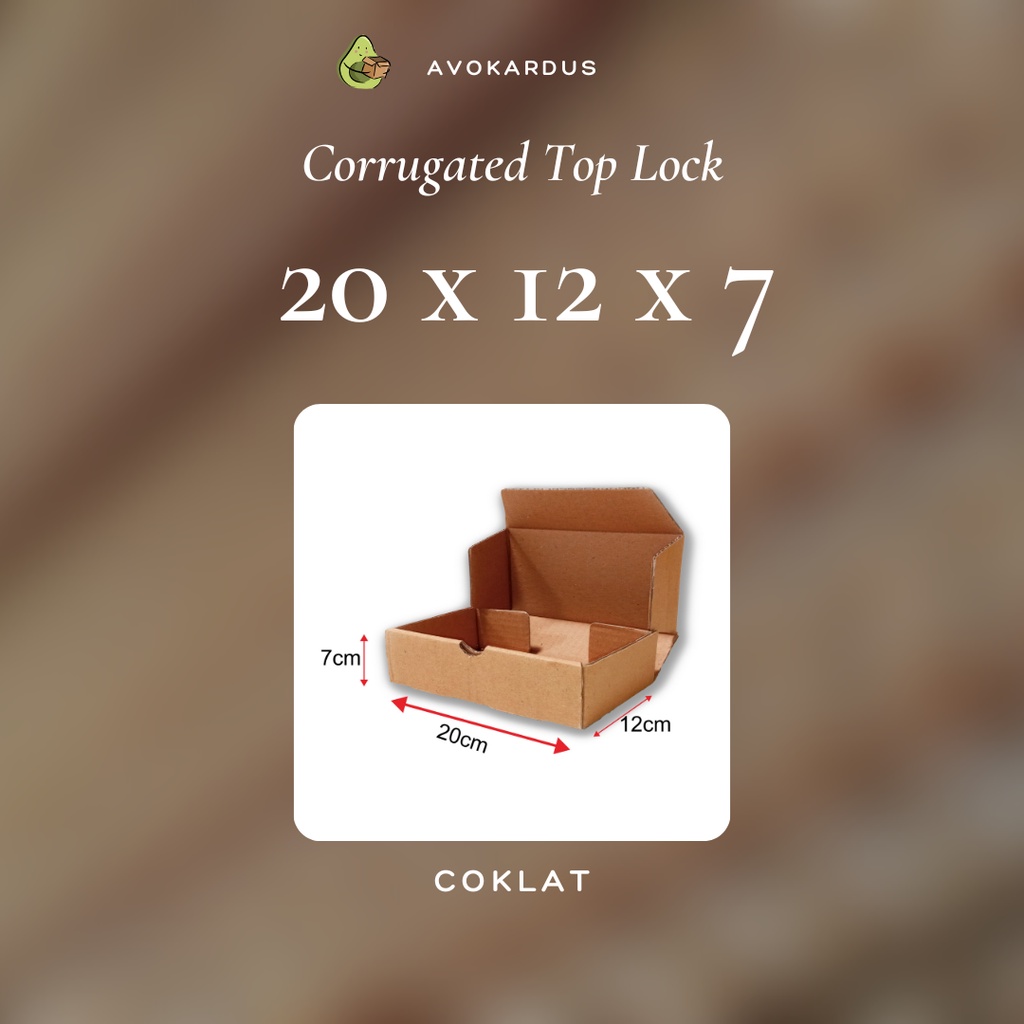 

Kardus Corrugated Die Cut 20x12x7 Top Lock Kotak Dus