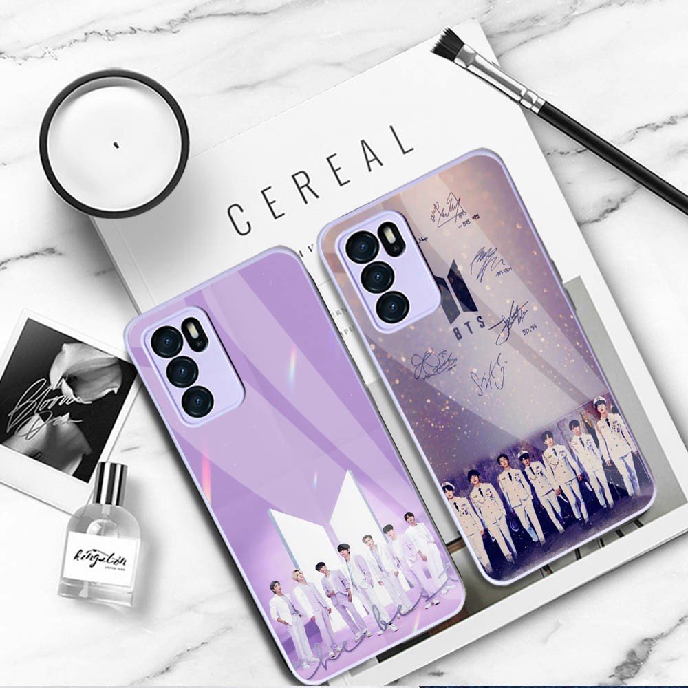 (SW) Softcase Kaca Ungu/Lilack Oppo A16 Oppo A54 Oppo A15 Oppo A5s Reno 5 Reno 5F Reno 6 (4G) | soft