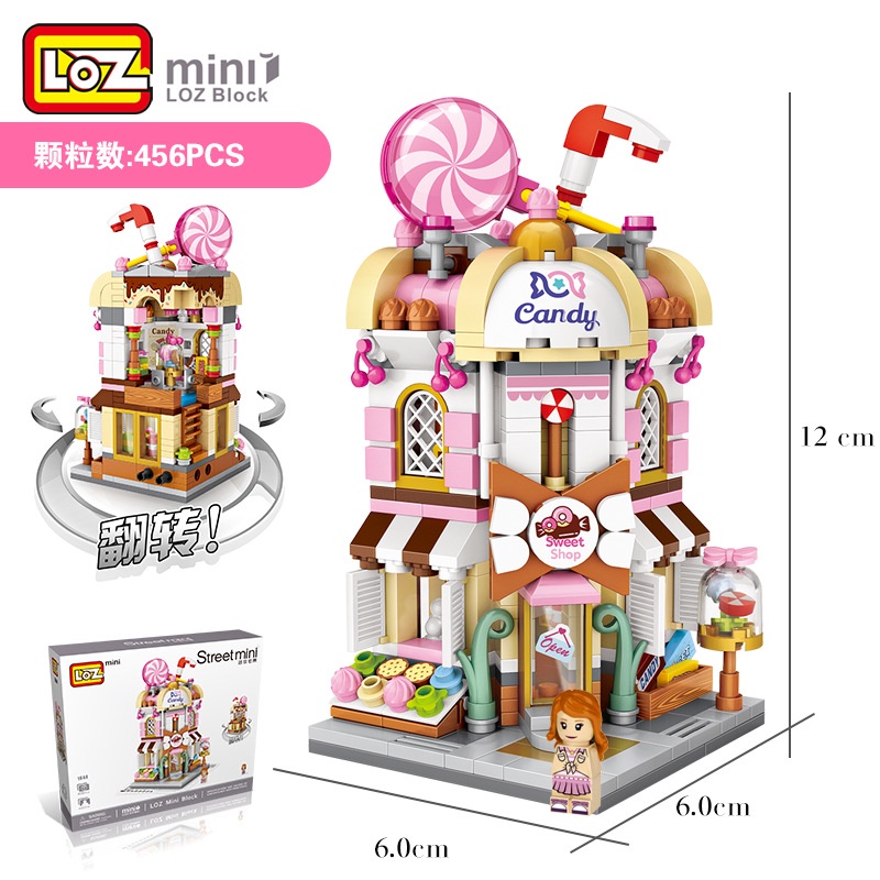 LOZ Street Mini ( CANDY SHOP ) 1644 Building Block Toko Permen