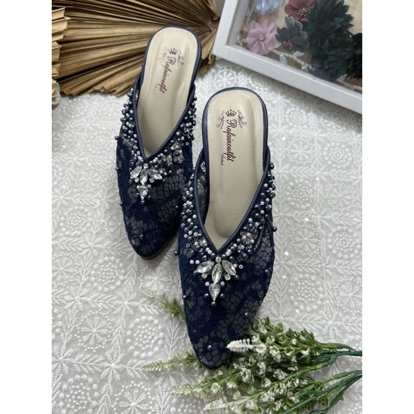 rafaizoufit sepatu wanita yohana navy tinggi 9cm tahu