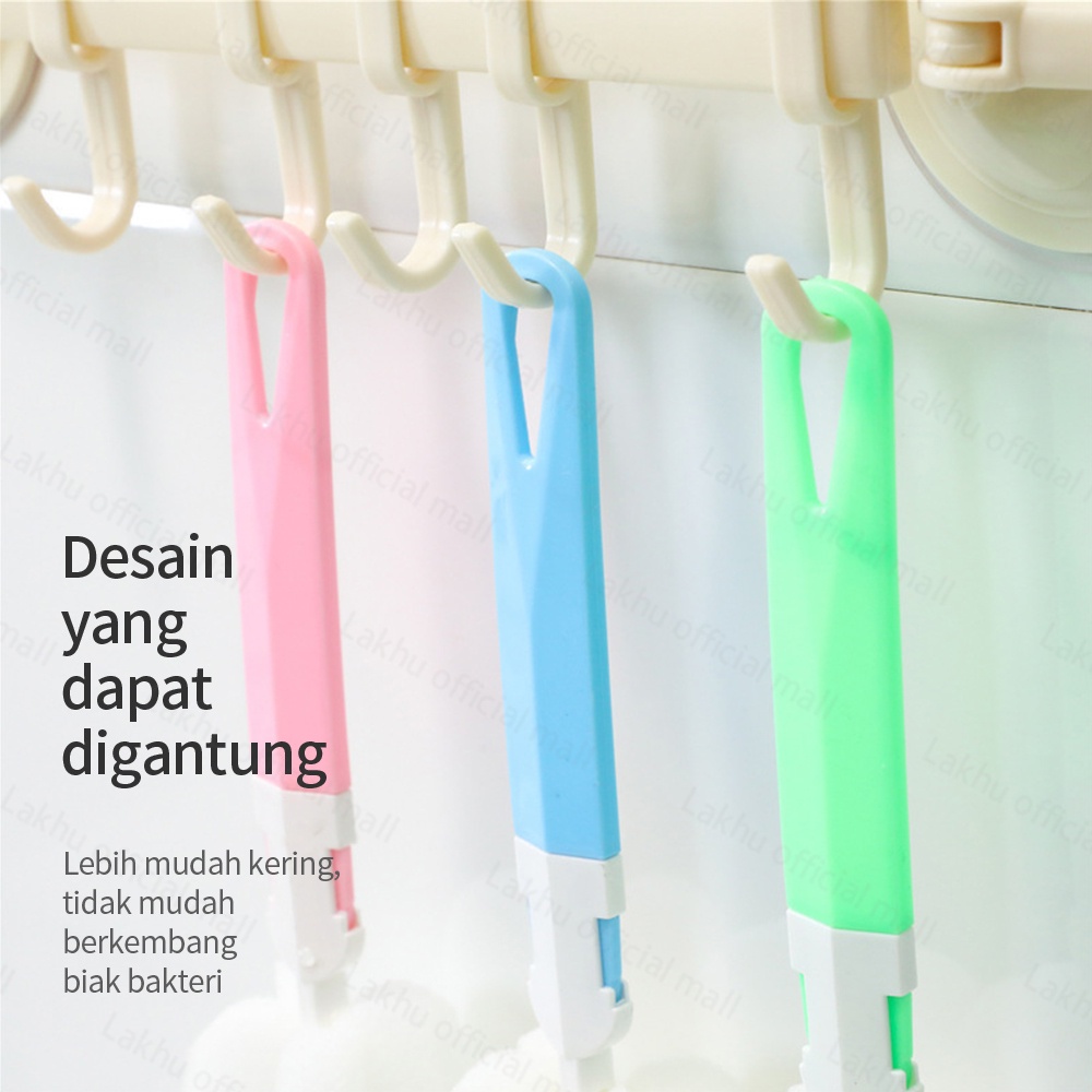 Lakhu sikat botol sponge bottle brush/bottle cleaner spons pembersih botol/Sikat Botol Gagang Lepas Pasang