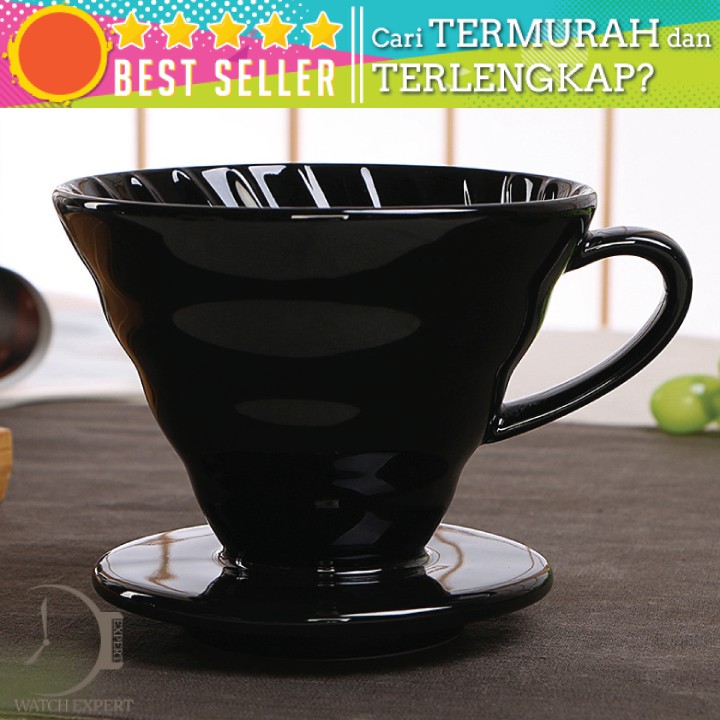 COD Filter Penyaring Kopi V60 Untuk 1-4 Cups Glass Coffee Filter Dripper Bahan Keramik