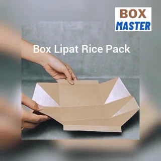 Jual Box Lipat Rice Pack Kertas Nasi Bungkus Lipat bahan Kraft Dus
