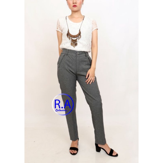 Celana Kerja Wanita Kantor Formal Slim Fit Size  [  S -- 5L  ]