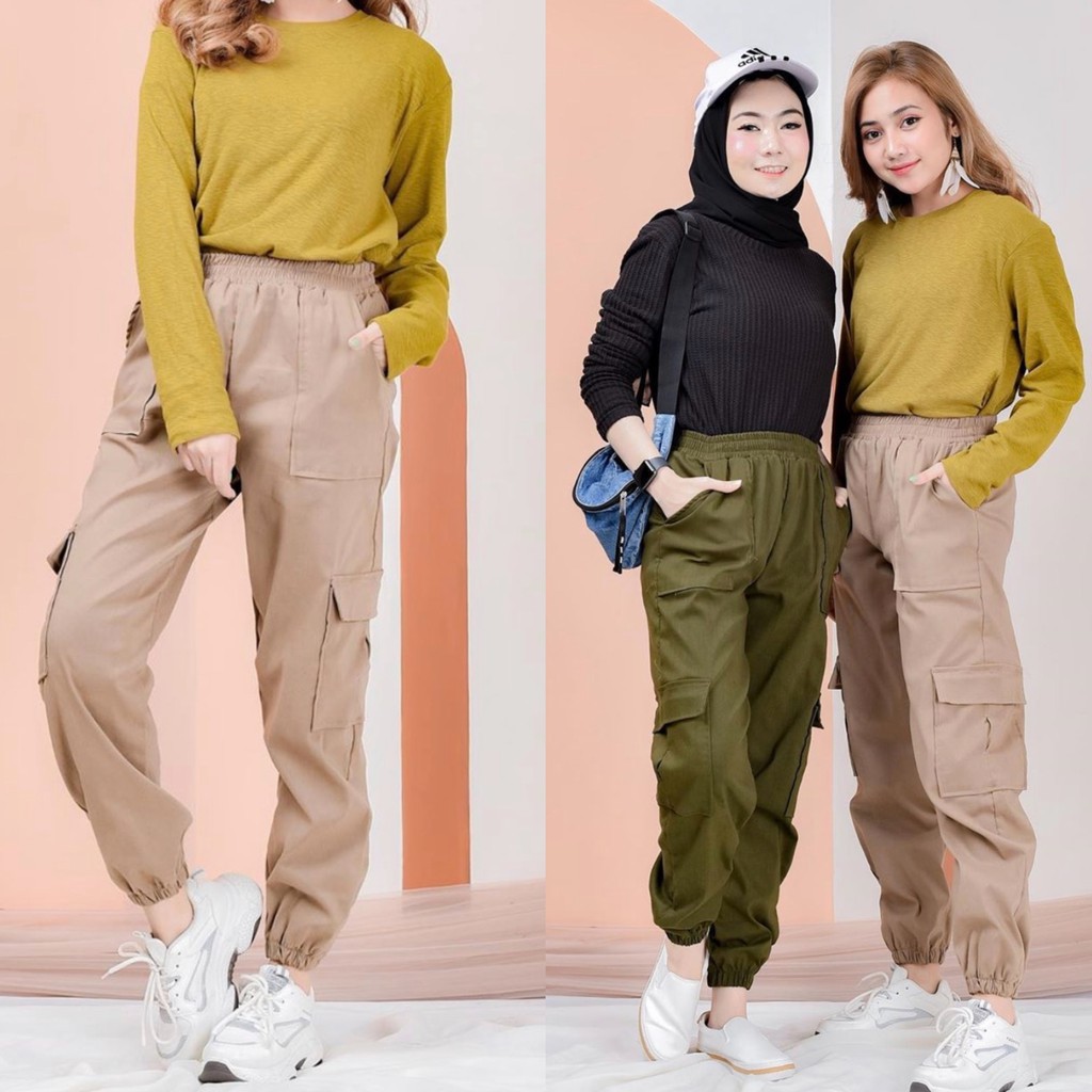 CELANA JOGGER WANITA/ CELANA JOGER /JOGER CARGO WANITA/CELANA JOGER CARGO WANITA/BAHAN KATUN