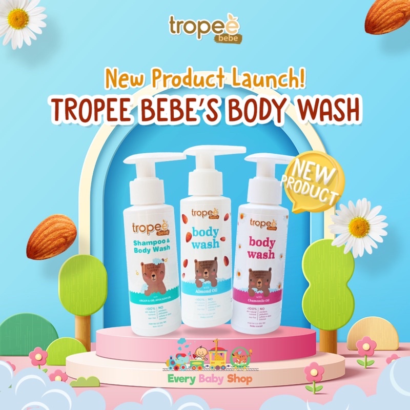 TROPEE BEBE Body Wash / 2in1 Shampoo &amp; Body Wash 100ML Sabun Mandi Shampo Bayi Anak Tidak Pedih di Mata HALAL BPOM ORI ASLI