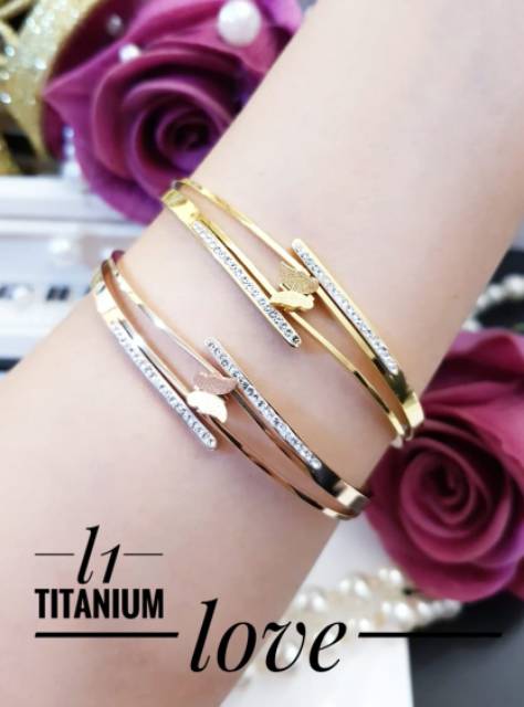 Titanium gelang dan cincin 2434j