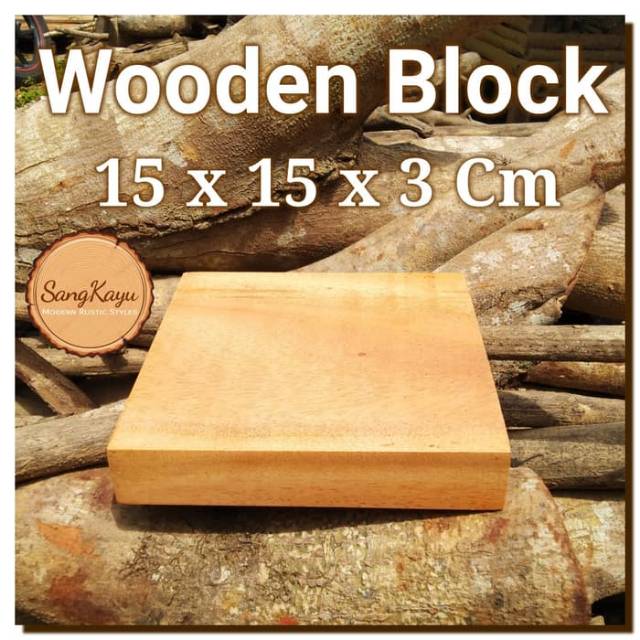 Wooden Block 15x15x3 Wooden stand display pajangan hiasan aksesoris