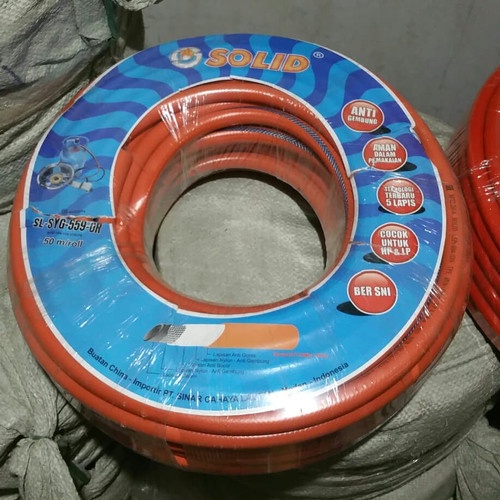 SOLID Selang Gas Tekanan Tinggi 50 Meter AGH 50 / Selang Orange