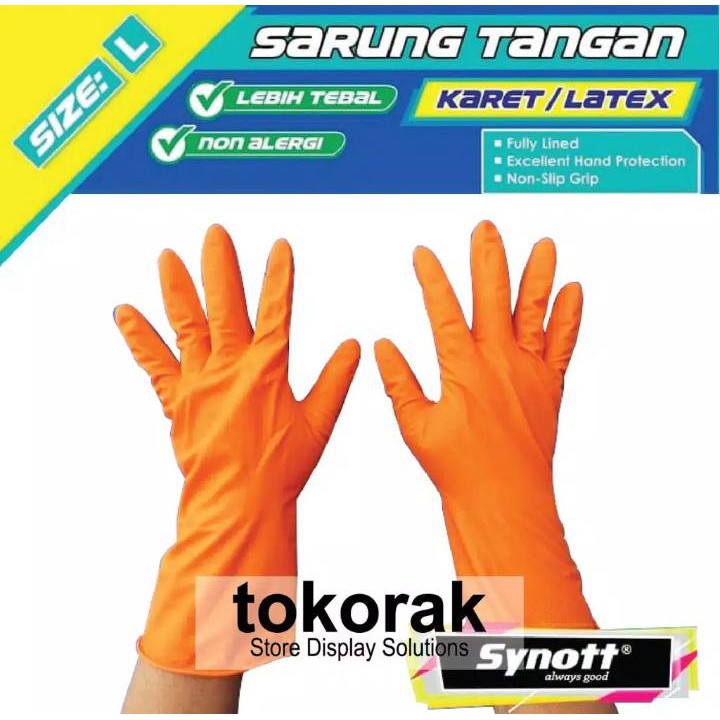 SARUNG TANGAN SYNOTT LATEX L KARET SARUNG BERKEBUN CUCI PIRING