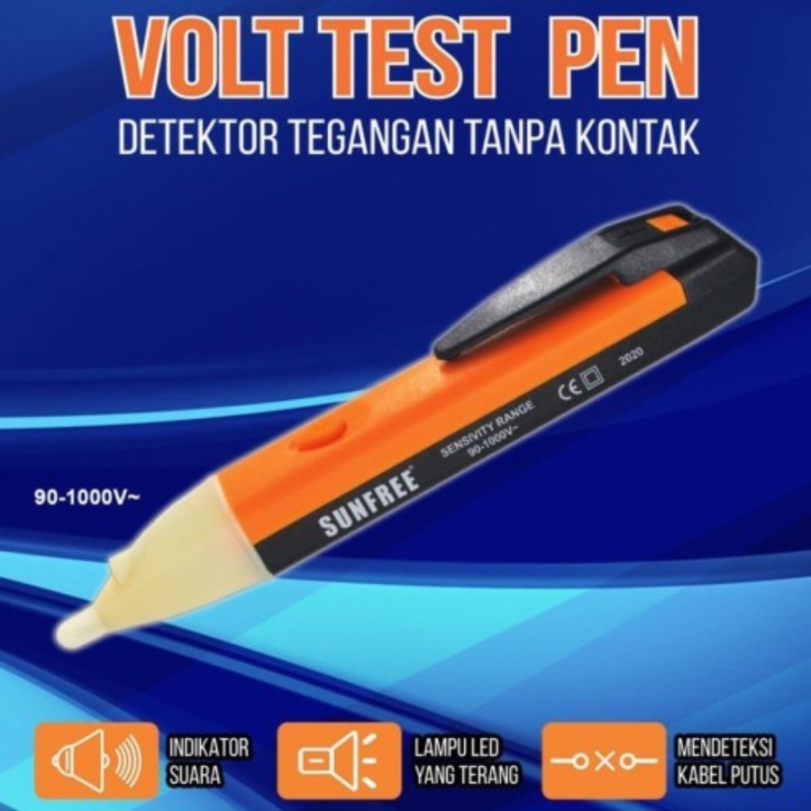 TESPEN DETECTOR TEGANGAN SUNFREE FTP 111 TESPEN BUNYI VOLT TEST PEN