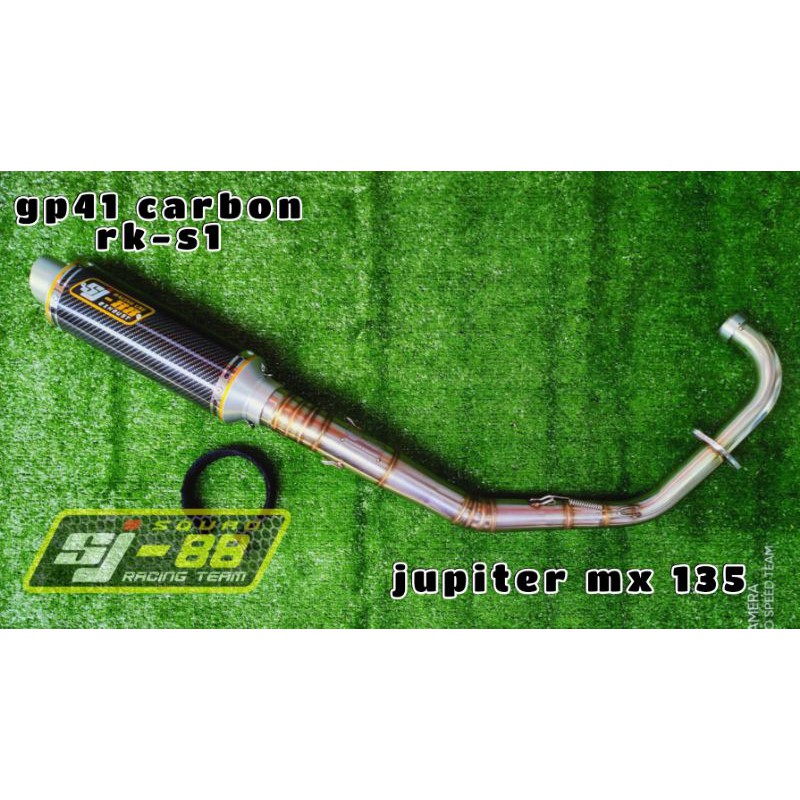 knalpot jupiter mx 135 original sj88 type rk-s1 gp41 carbon