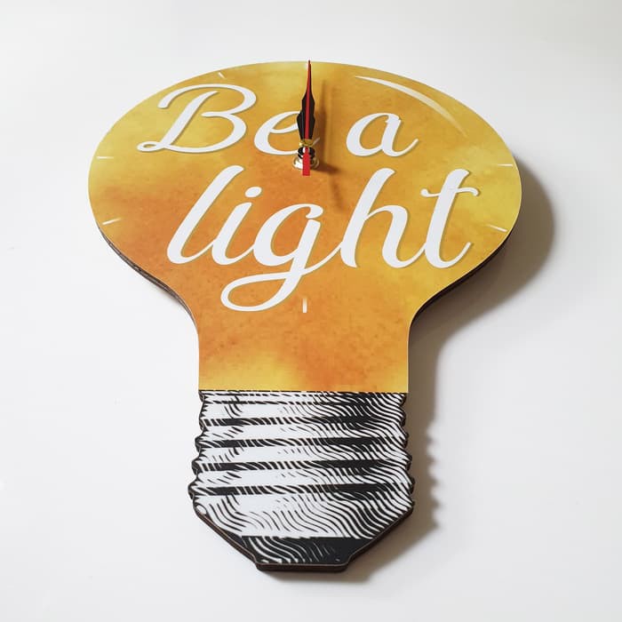 Jam Dinding Motivasi - Bulb - Be A Light - Quartz sweep movement