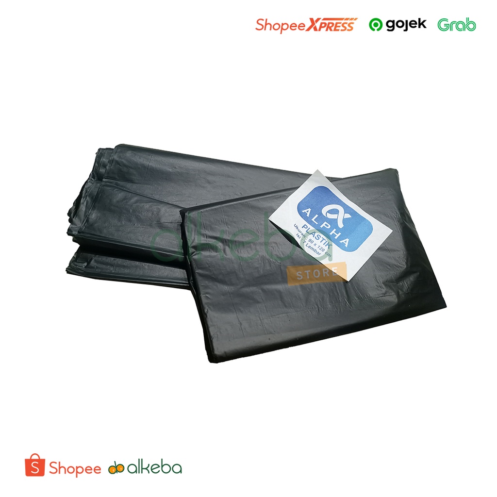 Trash Bag Hitam 90 x 120 cm Alpha Kantong Plastik Sampah Polybag isi 7 Lembar