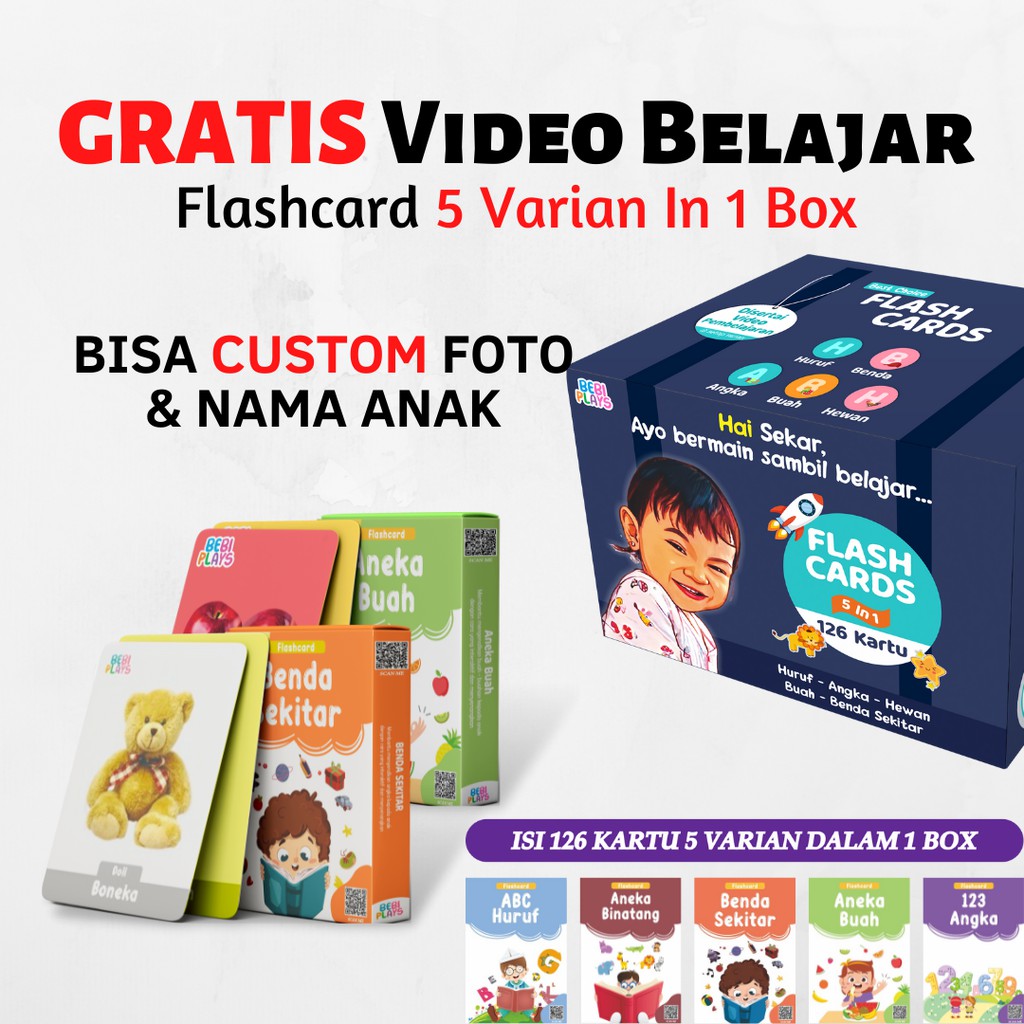 Flash Card Edukasi Anak 5 Varian Dalam 1 Box Edukasi Anak Bayi Usia 1 2 3 5 Tahun Flashcard Edukasi Anak Hijaiyah Hewan Buah Huruf Angka Benda Sekitar Kado Anak Hadiah Ulang Tahun Bayi