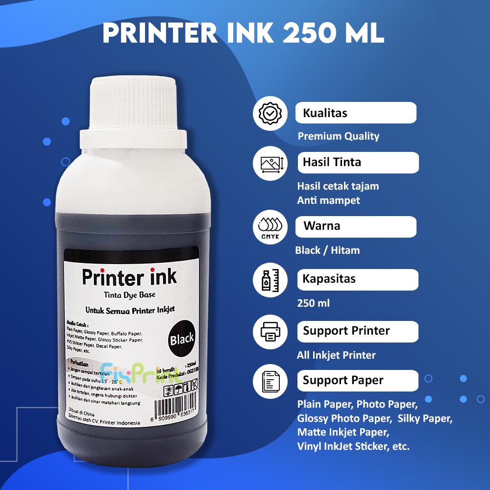 Tinta Printer 250ml Canon 745 pg745s pg745 cl746 mg2570 mg2570s ip2870