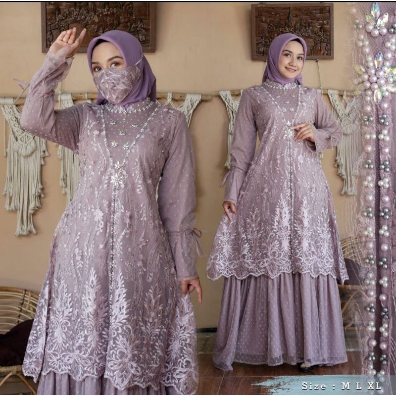 Cod gamis pesta murah//gamis qiranty djm//gamiswisuda//gamis tunangan//gamis pesta