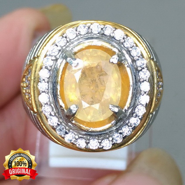 CINCIN BATU AKIK ORIGINAL YAKUT YELLOW SAFIR ASLI