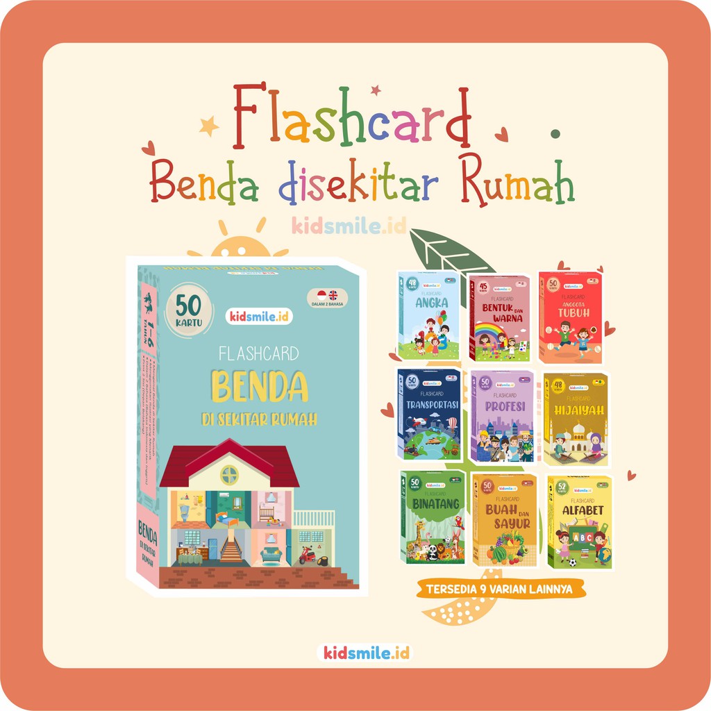 Mainan Edukasi Anak Flash Card Kidsmile BENDA DI SEKITAR RUMAH Flashcard Anak Flash Card Anak