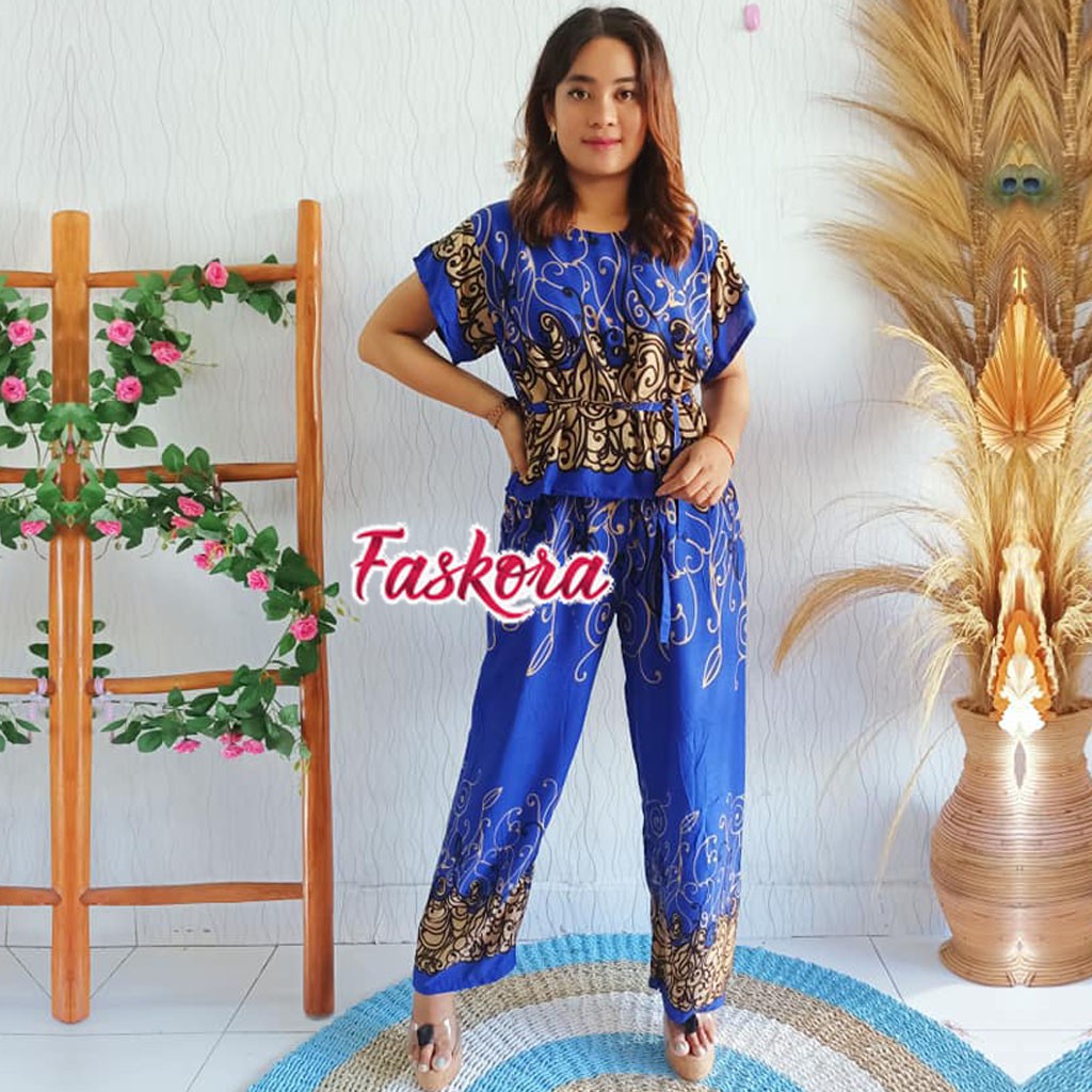 Baju Setelan Wanita Kekinian Jumbo Rayon Jodha / Baju Tidur Wanita Dewasa Jumbo Lengan Pendek Jodha