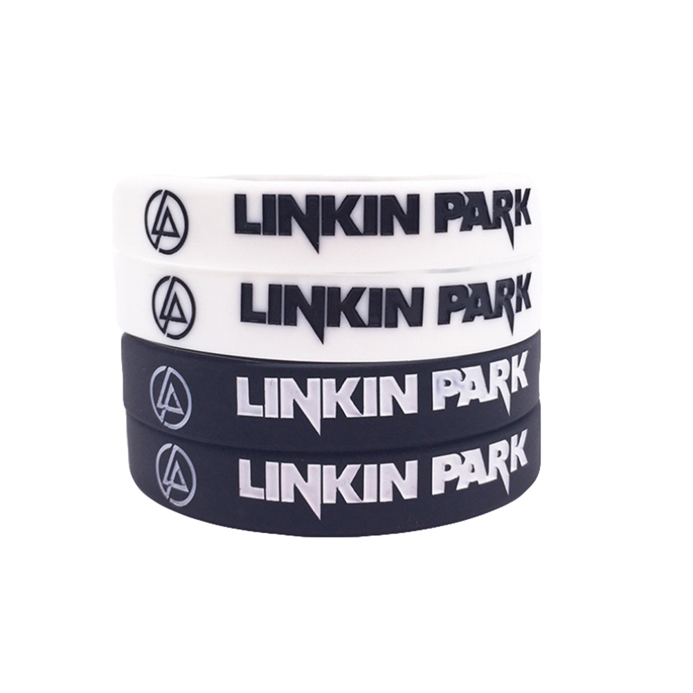 Hu Hu Hu Hu Hu Alat Bantu Pasang Kacamata♡ Gelang Band Rock Linkin Park Bahan Silikon Untuk Pria Dan Wanita