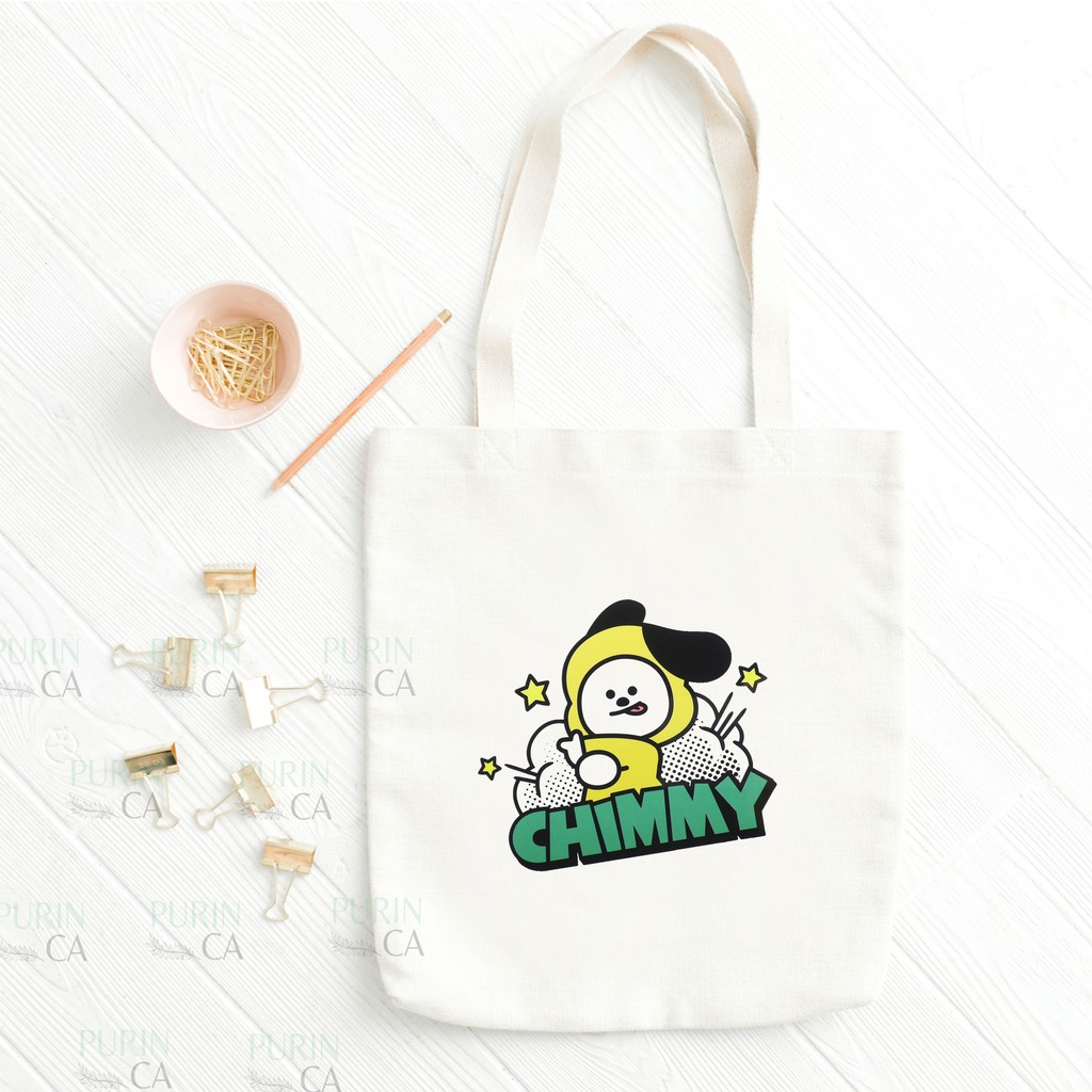 Tote bag Kanvas Custom Gambar Korea Comic and Snack Cartoon