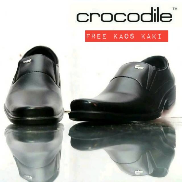 Sepatu Crocodile Pantofel Slop Black Casual Formal Pria