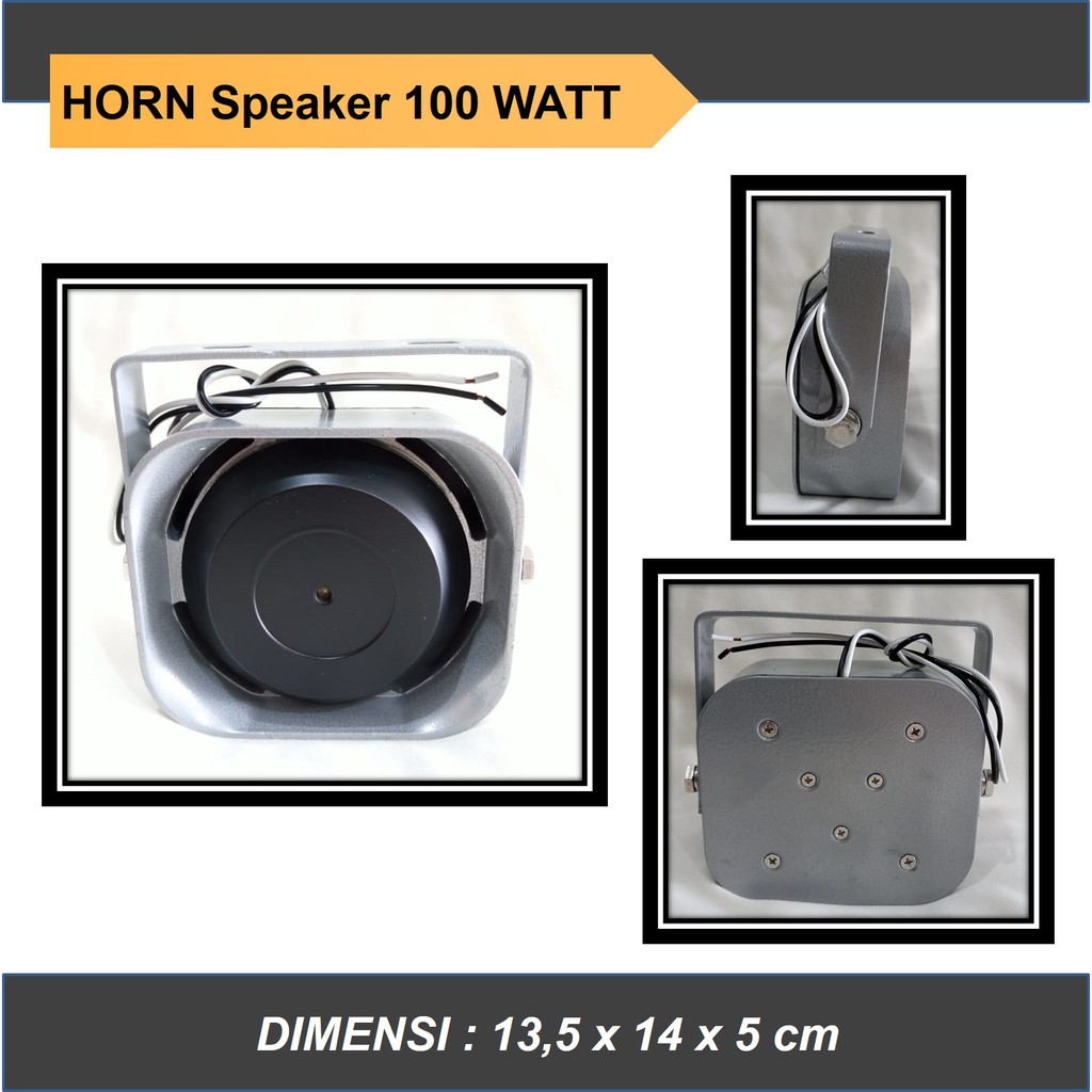 Horn Speaker 100 Watt dan Bracket Speaker Speker slim tipis kecil W Sirine Sirene Klakson TOA